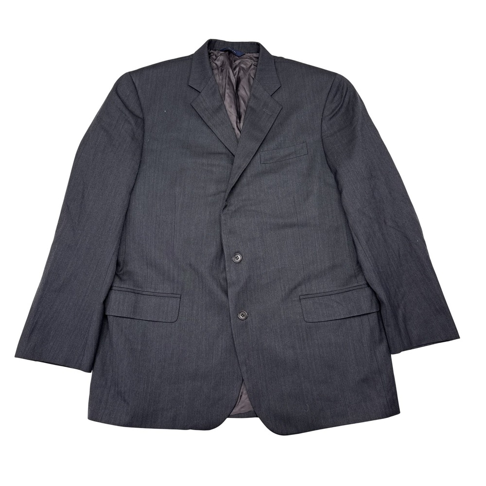 Brooks Brothers Blazer Jacket Size 46 L Gray 100% Wool 1818 Madison Sport Coat